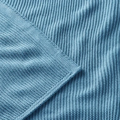 Knit Baby Blanket - Blue - Cloud Island™ 2 Knit Baby Blanket - Blue - Cloud Island™ - Image 2