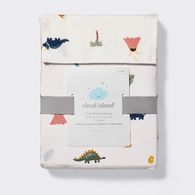 Cotton Fitted Crib Sheet - Dinos - Cloud Island™ 3 Cotton Fitted Crib Sheet - Dinos - Cloud Island™ - Image 3
