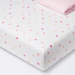 Fitted Jersey Crib Sheet 2pk - Cloud Island™ Multi Dot And Solid Pink -Cloud Island Shop GUEST 0d04cf26 865a 42c4 9e1c d09beed344dd