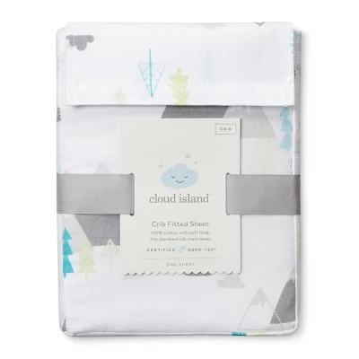 Fitted Crib Sheet Mountains - Cloud Island™ White 1 Fitted Crib Sheet Mountains - Cloud Island™ White