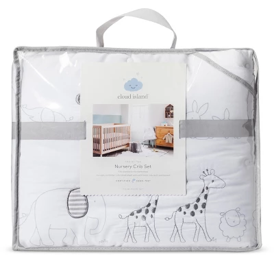 Crib Bedding Set Two By Two 4pc - Cloud Island™ Gray 5 Crib Bedding Set Two By Two 4pc - Cloud Island™ Gray - Image 5