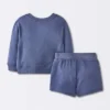 Baby Boys' 2pc Fox Applique Sweatshirt & Shorts Set - Cloud Island™ Navy Blue