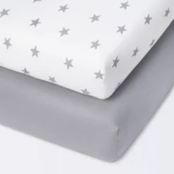 Fitted Mini Crib Jersey Sheet - Cloud Island™ Star/Gray 2pk -Cloud Island Shop GUEST 187ca05c 3897 46a7 be55 536216c3d1d5
