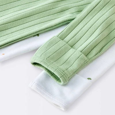 Baby 2pk Cozy Wide Ribbed Mushrooms Sleep N' Play - Cloud Island™ Green 3 Baby 2pk Cozy Wide Ribbed Mushrooms Sleep N' Play - Cloud Island™ Green - Image 3