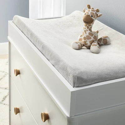 Velvet Spandex Changing Pad Cover - Light Gray - Cloud Island™ 1 Velvet Spandex Changing Pad Cover - Light Gray - Cloud Island™