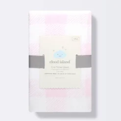 Polyester Rayon Jersey Fitted Crib Sheet - Cloud Island™ Pink Gingham -Cloud Island Shop GUEST 20b2b27f 34e5 4678 9c07 0ebbb79cbcf2