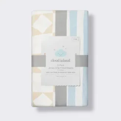 Fitted Jersey Crib Sheet - Stripes & Checks - 2pk - Cloud Island™ -Cloud Island Shop GUEST 26ca8228 7e32 4e72 a97a 78fc9ddbee70