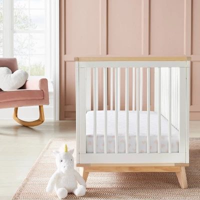 Jersey Fitted Crib Sheet - Pink Hearts And Solid Pink - 2pk - Cloud Island™ 1 Jersey Fitted Crib Sheet - Pink Hearts And Solid Pink - 2pk - Cloud Island™