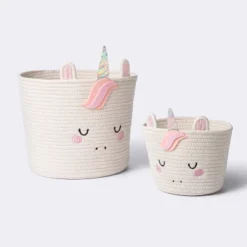 Coiled Rope Forest Animal Small Round Storage Basket - Unicorn - Cloud Island™ -Cloud Island Shop GUEST 3194f202 a8f6 4b11 ba71 c925a6018518