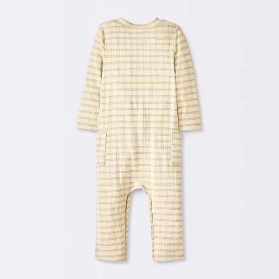 Baby Jacquard Checkered Romper & Hat - Cloud Island™ Tan 1 Baby Jacquard Checkered Romper & Hat - Cloud Island™ Tan