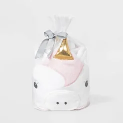 Baby Girls' Unicorn Hooded Bath Towel And Washcloth Set - Cloud Island™ Pink/White