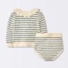 Baby Girls' 2pc Striped Peter Pan Collared Sweater Set - Cloud Island™ Blue