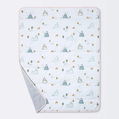 Jersey Knit Reversible Baby Blanket Adventures - Cloud Island™ White/Gray/Pink 2 Jersey Knit Reversible Baby Blanket Adventures - Cloud Island™ White/Gray/Pink - Image 2