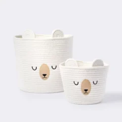Small Tapered Round Coiled Rope Round Basket Sleepy Bear - Cloud Island™ -Cloud Island Shop GUEST 3c65369e 5ba2 4cda a2ca 9290946c81be