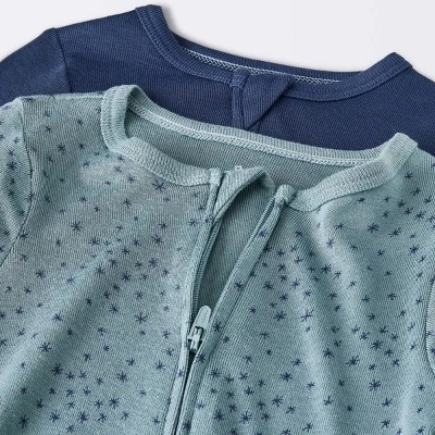 Baby Boys' 2pk Stars So Very Soft Modal Blend Romper - Cloud Island™ Navy Blue 2 Baby Boys' 2pk Stars So Very Soft Modal Blend Romper - Cloud Island™ Navy Blue - Image 2