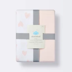 Jersey Fitted Crib Sheet - Pink Hearts And Solid Pink - 2pk - Cloud Island™ 6 Jersey Fitted Crib Sheet - Pink Hearts And Solid Pink - 2pk - Cloud Island™ -Cloud Island Shop GUEST 3fef0b24 f0c2 4955 81a1 6d17aca34553
