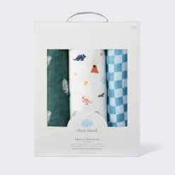 Muslin Swaddle Baby Blanket - Dino Check - 3pk - Cloud Island™ -Cloud Island Shop GUEST 54169e0c 1d1d 4752 b234 038a54516cf2