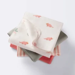 Flannel Baby Blanket - Coral Dinosaurs - 4pk - Cloud Island™ -Cloud Island Shop GUEST 577ac30d 2cac 4991 a88c 966439ec940d