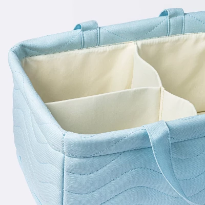 Quilted Fabric Diaper Caddy - Blue - Cloud Island™ 2 Quilted Fabric Diaper Caddy - Blue - Cloud Island™ - Image 2