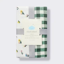 Fitted Jersey Crib Sheet -Floral Gingham Green - 2pk - Cloud Island™ -Cloud Island Shop GUEST 59e45b66 4d3c 4acf a0ea 1ebd6b5791ba