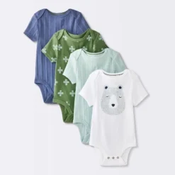 Baby Boys' 4pk Bear Short Sleeve Bodysuits - Cloud Island™ Ivory/Blue/Green -Cloud Island Shop GUEST 5affb536 71ce 42a4 9246 5638e3deebed