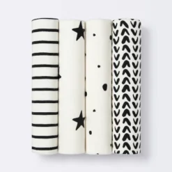 Flannel Baby Blanket - Cloud Island™ - Black/White - 4pk -Cloud Island Shop GUEST 5c421cc6 de1e 4e0c a502 8fa0c3e5b3a0