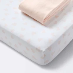 Jersey Fitted Crib Sheet - Pink Hearts And Solid Pink - 2pk - Cloud Island™ 7 Jersey Fitted Crib Sheet - Pink Hearts And Solid Pink - 2pk - Cloud Island™ -Cloud Island Shop GUEST 5f307d03 734a 4ea2 9ca6 6230cb06c9e1