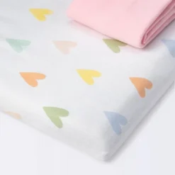Fitted Playard Jersey Sheet - Cloud Island™ Hearts/Pink 2pk -Cloud Island Shop GUEST 612b371a 92b3 48c7 a50f 6001e4b6e24f