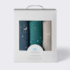 Muslin Swaddle Baby Blanket - Cool Metallic - 3pk - Cloud Island™ -Cloud Island Shop GUEST 680d0ea9 d964 4b15 8100 4e6cac93e487