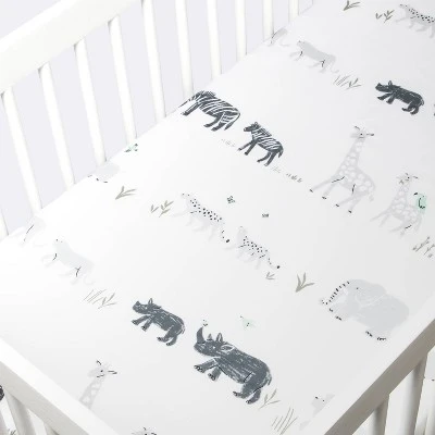 Fitted Crib Sheet - Cloud Island™ Two By Two Animals 2 Fitted Crib Sheet - Cloud Island™ Two By Two Animals - Image 2