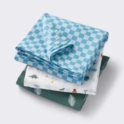 Muslin Swaddle Baby Blanket - Dino Check - 3pk - Cloud Island™ -Cloud Island Shop GUEST 7373c5e7 b591 4896 bd09 ad64ddc08b0a