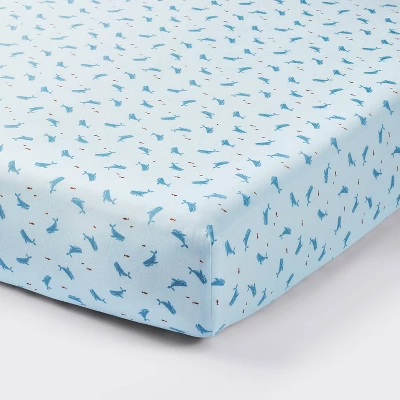 Cotton Fitted Crib Sheet - Whales - Cloud Island™ 4 Cotton Fitted Crib Sheet - Whales - Cloud Island™ - Image 4