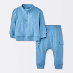 Baby Boys' 2pc Cozy Quarter Zip Top & Bottom Set - Cloud Island™ Blue -Cloud Island Shop GUEST 7642aa95 a5fd 4e8e b76b 288443215c9f