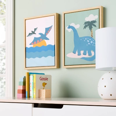 2pk 11"x14" Dino Framed Wall Art - Cloud Island™ 1 2pk 11"x14" Dino Framed Wall Art - Cloud Island™