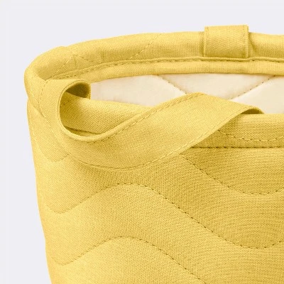 Quilted Fabric Small Round Storage Basket - Yellow - Cloud Island™ 2 Quilted Fabric Small Round Storage Basket - Yellow - Cloud Island™ - Image 2
