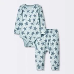 Baby 2pc Stars Wide Ribbed Top & Bottom Set - Cloud Island™ Blue -Cloud Island Shop GUEST 80c0909e 6e3d 4013 b9df 7bbf053c64be