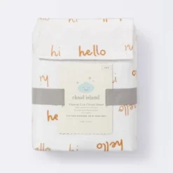 Flannel Fitted Crib Sheet Hello Script - Cloud Island™ -Cloud Island Shop GUEST 80d6e418 5617 46b1 a0aa 31ef3d9550b8