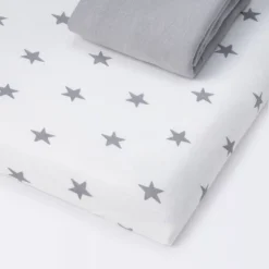 Fitted Play Yard Jersey Sheet Scatter Star And Solid Gray - Cloud Island™ 2pk -Cloud Island Shop GUEST 82e51338 6b1f 44d1 9a0b 8a87054cd162