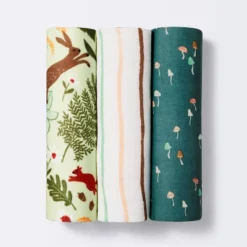 Muslin Swaddle Blanket Fauna - Pink/Green/Tan - 3pk - Cloud Island™ -Cloud Island Shop GUEST 8818075f 4502 488c ad47 41d9db576868