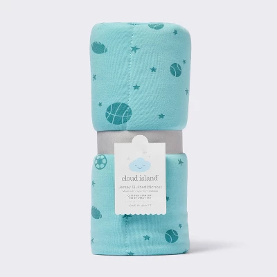 Rayon From Bamboo Jersey Quilted Blanket - Sports - Teal - Cloud Island™ 3 Rayon From Bamboo Jersey Quilted Blanket - Sports - Teal - Cloud Island™ - Image 3