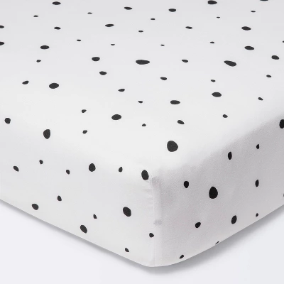 Fitted Crib Sheet Scatter Dot - Cloud Island™ - Black/Cream 5 Fitted Crib Sheet Scatter Dot - Cloud Island™ - Black/Cream - Image 5