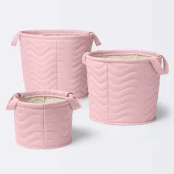 Quilted Fabric Large Round Storage Basket - Light Pink - Cloud Island™ 5 Quilted Fabric Large Round Storage Basket - Light Pink - Cloud Island™ -Cloud Island Shop GUEST 907895a6 dfe9 415c abe2 fbffea3e20d5
