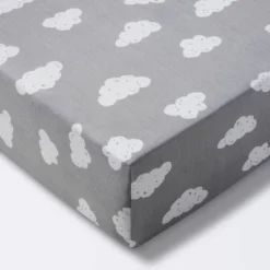 Crib Fitted Sheet Clouds - Cloud Island™ Gray -Cloud Island Shop GUEST 9c26dfc1 2a52 45f2 8559 0a1019e94e4e