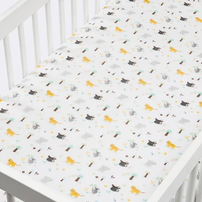 Fitted Crib Sheet Jungle Animals - Cloud Island™ 1 Fitted Crib Sheet Jungle Animals - Cloud Island™