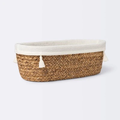 Natural Weave Oval Storage Bin With Waffle Weave Liner - Cloud Island™ 4 Natural Weave Oval Storage Bin With Waffle Weave Liner - Cloud Island™ - Image 4