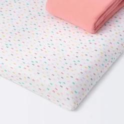 Fitted Play Yard Jersey Sheet - Cloud Island™ Confetti/Coral 2pk -Cloud Island Shop GUEST aa56a9e8 f732 46c7 a1b3 1e30e213df10