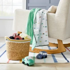 Natural Woven Round Storage Bin With Coiled Rope Handle - Cloud Island™ M