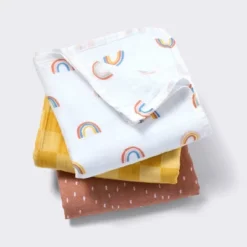 Muslin Swaddle Baby Blanket - Rainbows - 3pk - Cloud Island™ -Cloud Island Shop GUEST bdeaab8c 1842 44fb 977d d60f1f49520d