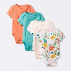 Baby Girls' 4pk Short Sleeve Bodysuit - Cloud Island™ Floral -Cloud Island Shop GUEST c0bc6d65 3789 4611 af34 6d89bf2e36bd
