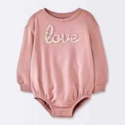 Baby Girls' Love Sweatshirt Romper - Cloud Island™ Pink -Cloud Island Shop GUEST c162c7b4 7878 4241 9675 089373389640